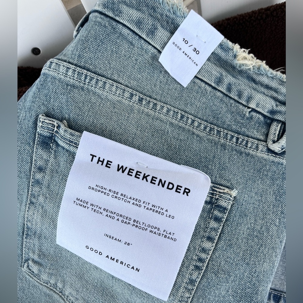 Good American the weekender cuffed denim jeans NWT - Picture 3 of 3